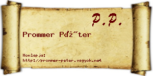 Prommer Péter névjegykártya